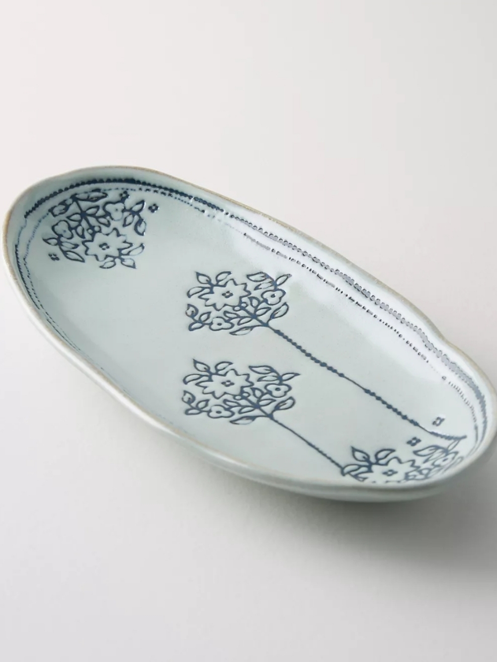 Anthropologie Giada Platter - denim blue